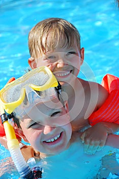 Two Boys in Pool