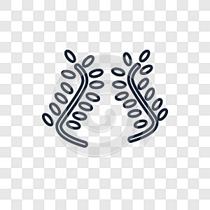 Two branches of frame concept vector linear icon isolated on transparent background, Two branches of frame concept transparency l