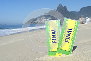 Two Brazil Final Football Tickets Ipanema Beach