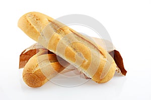 Two bread loaf isolated on white background
