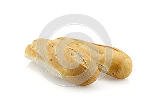 Two bread loaf isolated on white background.