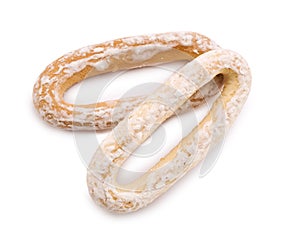 Two bread-ring in glaze isolated