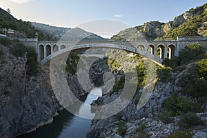 Two bridges gorge on the HÃ©rault River