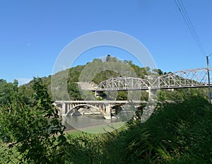 Two bridges in the Ozark Mountains