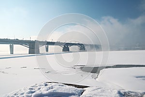 Two bridges through the river