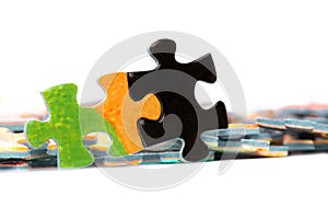 Two bright puzzle pieces connected