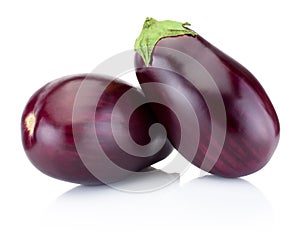Two brinjal isolated on white background