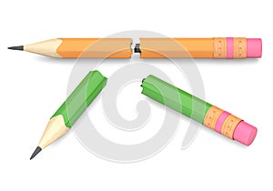 Two broken pencils