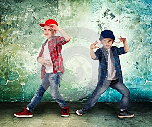 Two brothers dancing hip-hop .The cool kids.