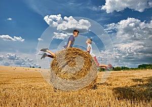 Two brothers are fooling around and laughing.