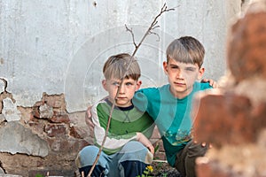 Two brothers are orphans, hiding in an abandoned house, frightened by the disaster and hostilities. Submission photo