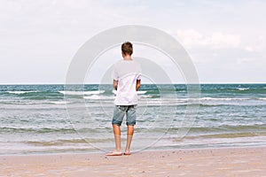 Two brothers of a teenager playing on the ocean, the friendship o