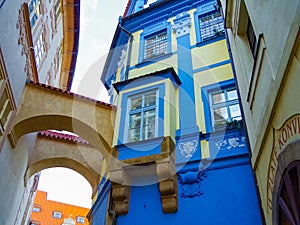 Two buildings in Prague connected with arc