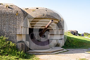 WWII German coastal artillery battery in Longues-sur-Mer, Normandy