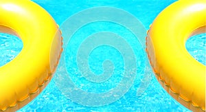 Two buoys on aquamarine sea