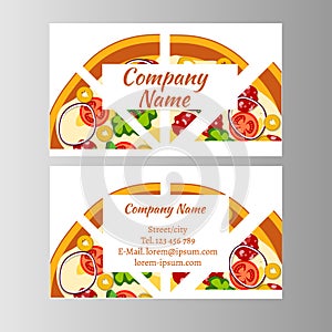 Two business card template for Pizza Delivery.