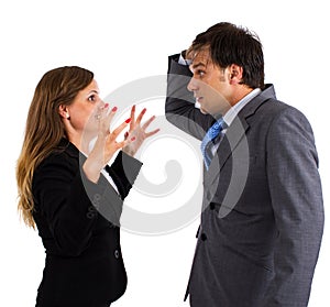 Two business colleagues having an argument