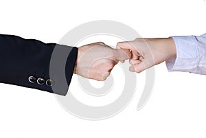 Two business hands in rivalry