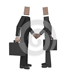 Two business man 3d rendering