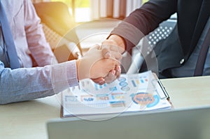 Two business man work in modern office