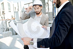 Business people on the structure