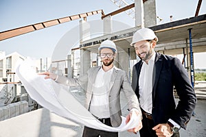 Business people on the structure