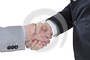 Two business men shaking hands