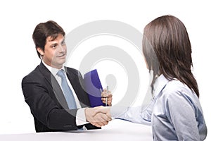 Two business people hands