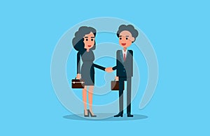 Two Business people shaking hands. Vector illustration business