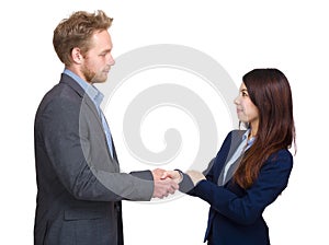 Two business person shaking hand