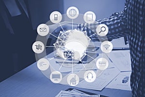 Two business ppeople shaking hand