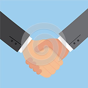 Two Businessman Handshake Deal Partnership. Concept Business Vector Illustration Flat Style.