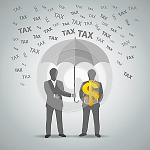 Two businessman protected money from taxes