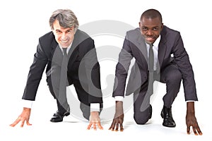 Two businessmen on the grid