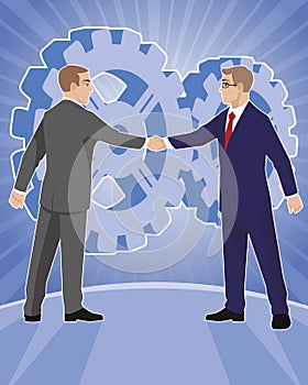 Two businessmen handshake