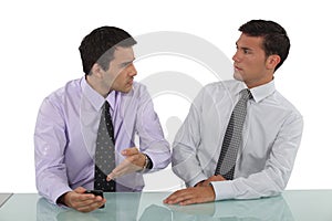 Two businessmen having argument