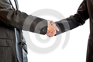 Two businessmen, lawyers or politicians shaking hands