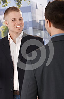 Two businessmen meeting