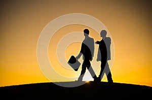 Two Businessmen walking together Concept