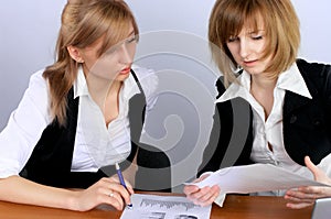 Two businesswoman in office