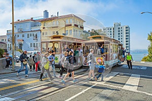 Two Cable Car Lombard street