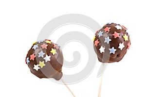 Two cakepops with stars decoration