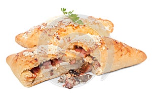 Two Calzone Pizzas Isolated