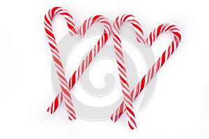 Two candy cane heart