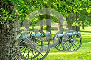 Two Cannons on a Battlefield