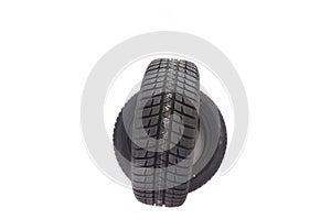 Two car tires with winter print