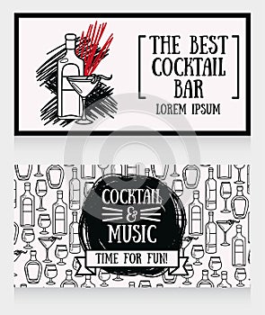 Two cards for cocktail bar