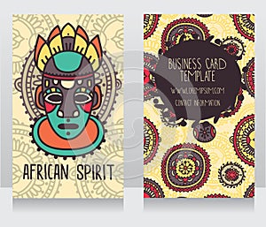 Two cards in ethnic african style