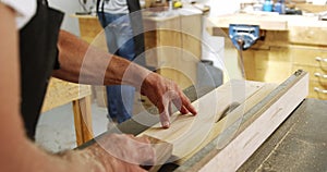 Two carpenter colleagues working