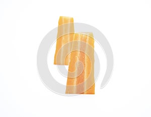 two Carrots slice isolate on white background